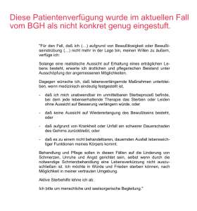 Patientenverfügung aus BGH-Urteil